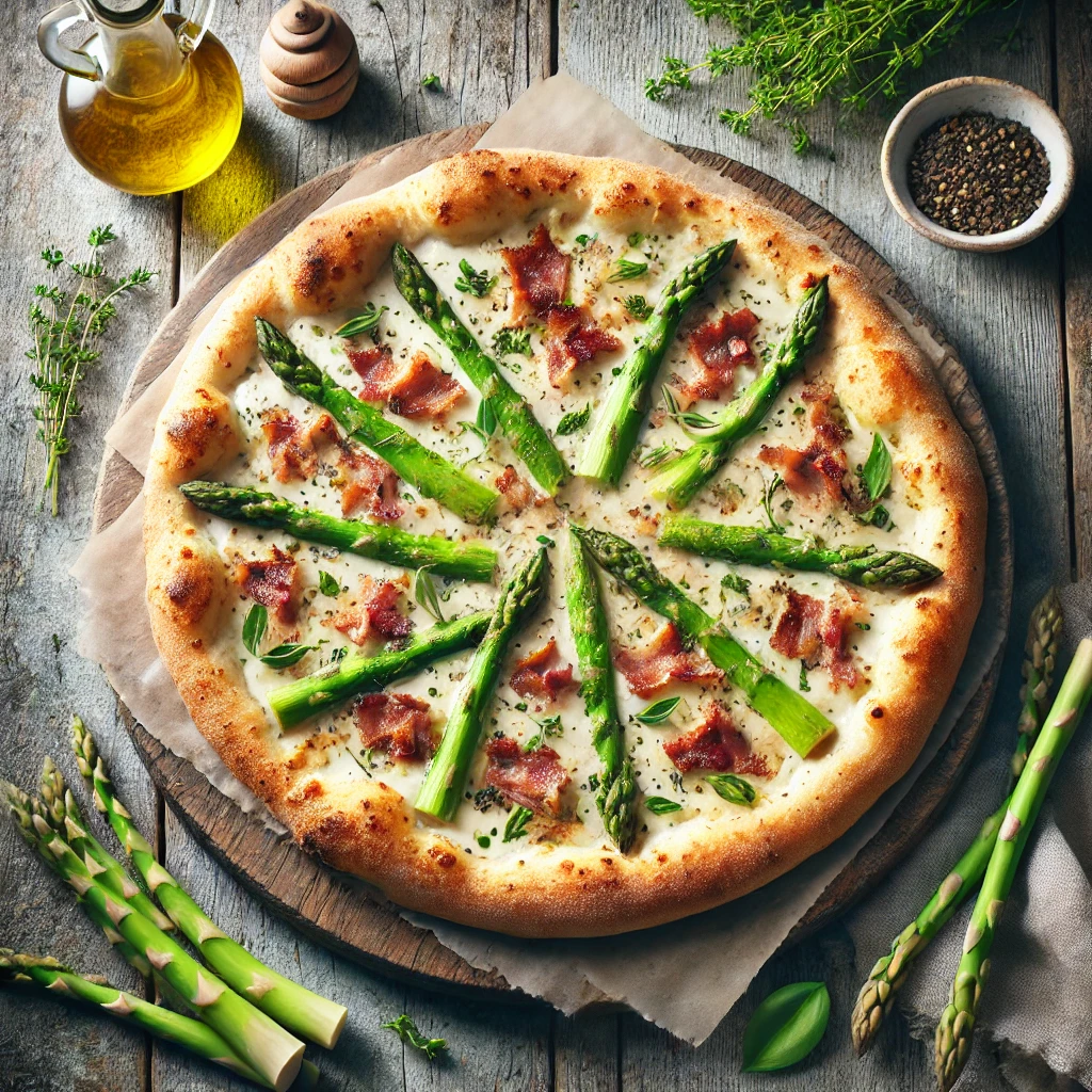 Pizza bianca con asparagi e bacon: una ricetta irresistibile di primavera